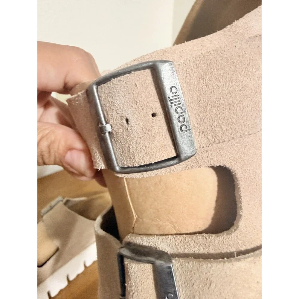 Birkenstock Arizona Chunky Birko-Flor Suede Sandal Warm Sand (Papillio) Size 7